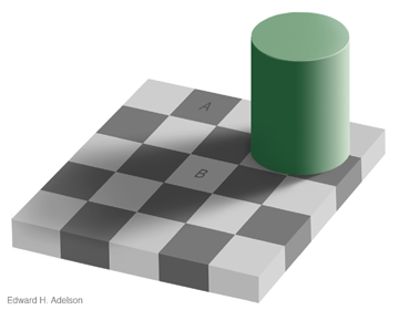 Checkerboard shadow illusion